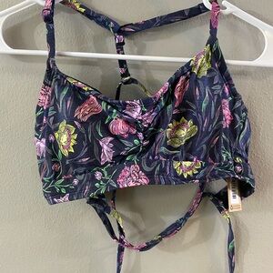 Title Nine Navy size 32C Floral Strappy Bralette